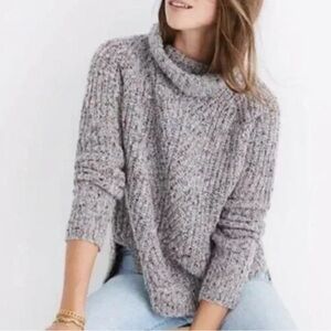 Madewell Speckled Gray Cowl Neck Sweater